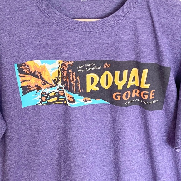 The Royal Gorge Canyon City Colorado Graphic Purple T Shirt Adult size Large - Picture 3 of 5